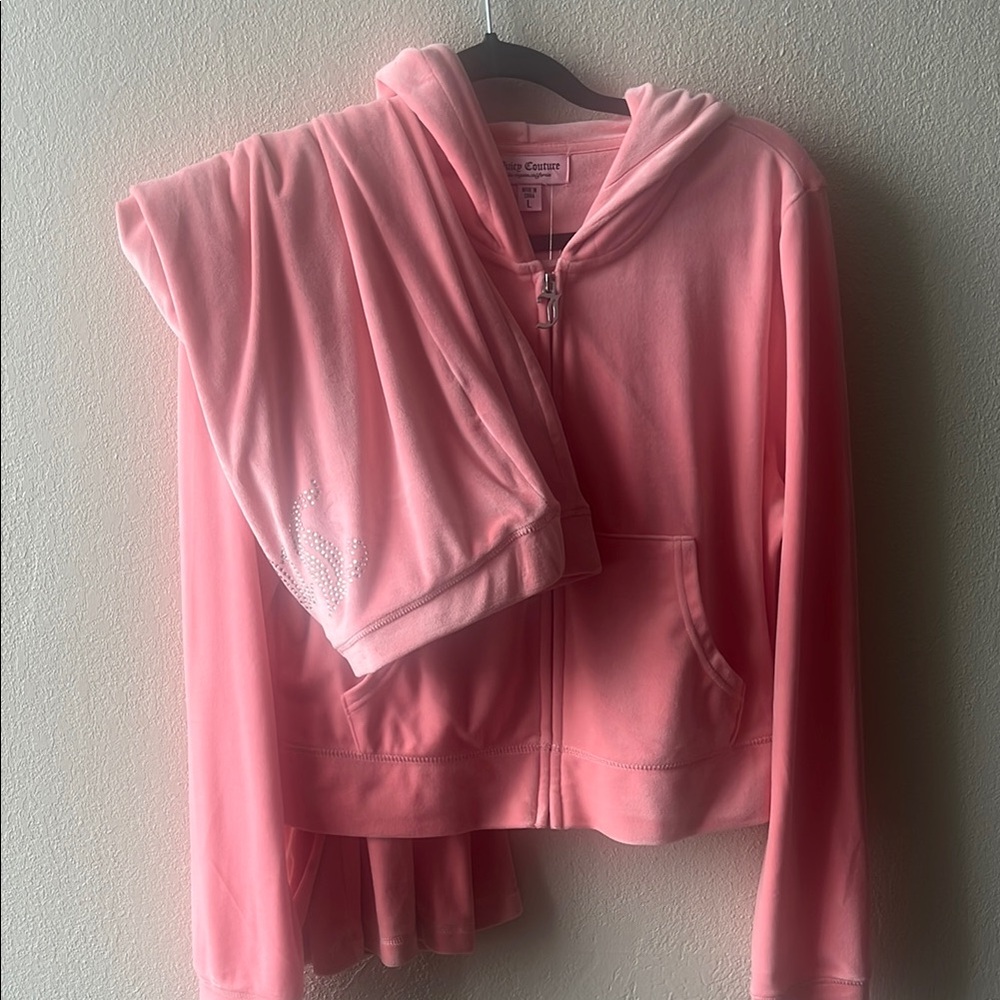 Juicy Couture Pink Hooded Zip-Up Jacket Casual Style